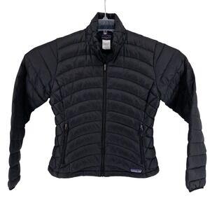 Patagonia Down Sweater Women's S Black Goose Down Full Zip Jacket Packable 84681